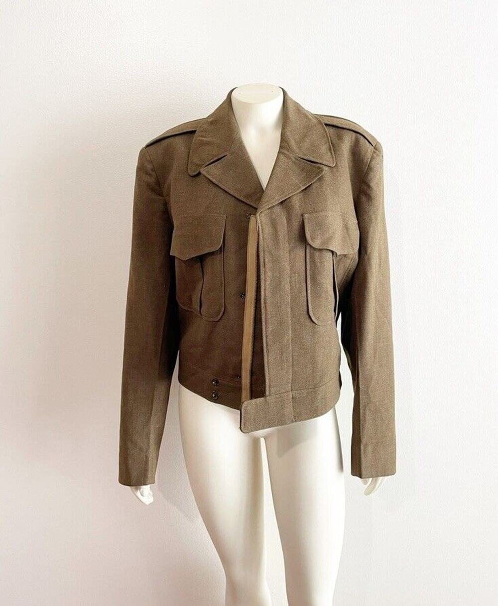 Vintage Eisenhower Cropped Field Jacket WWII Ike Size 40R Green